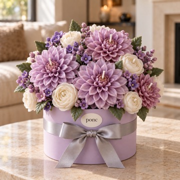 Lila Dahlia Buketi Ponc · Lila dahlia & ranunculus