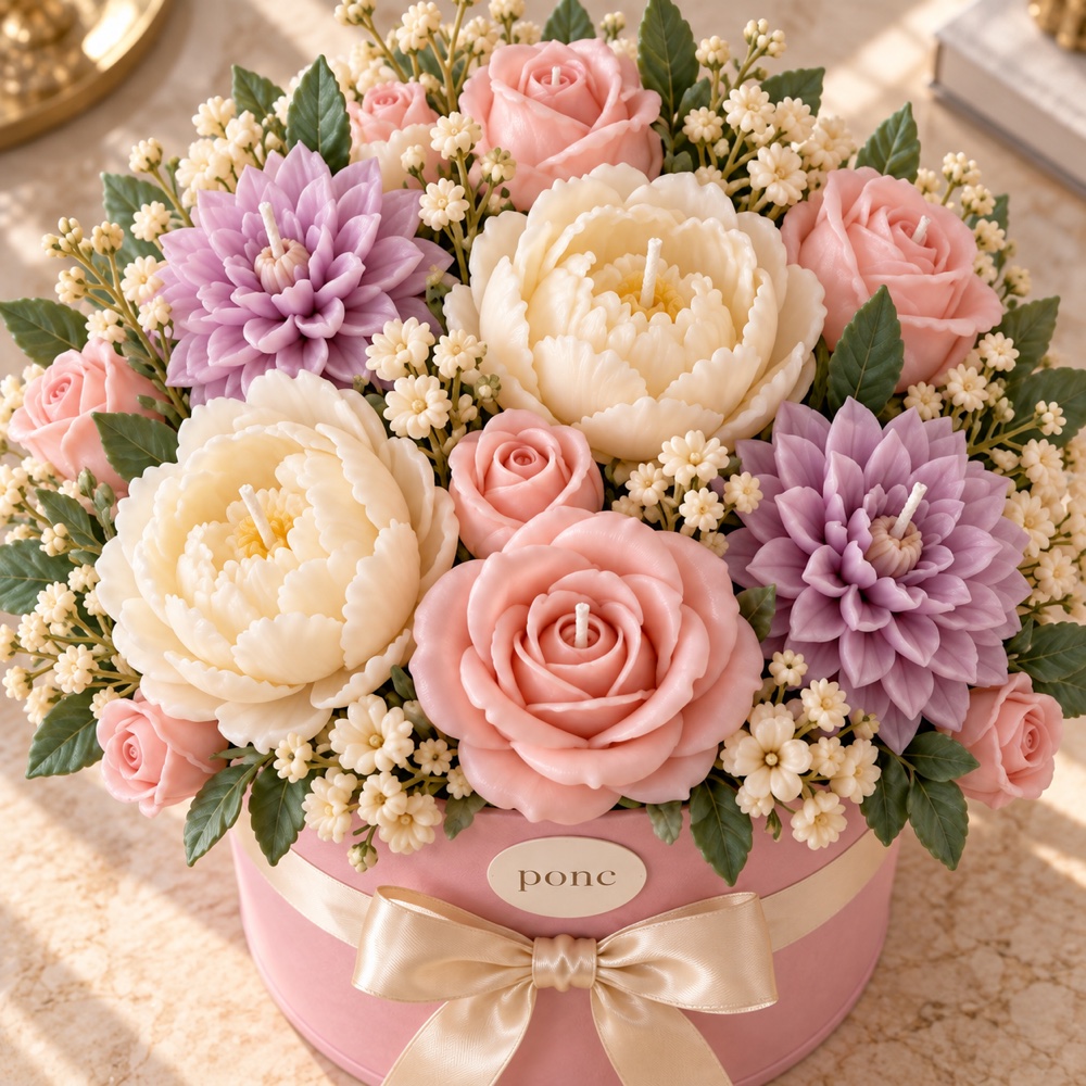 Pastel Bahçe Buketi Ponc · Yakın detay