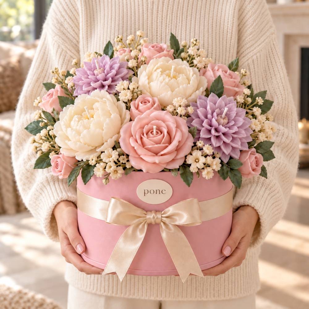 Pastel Bahçe Buketi Ponc · Elde görünüm