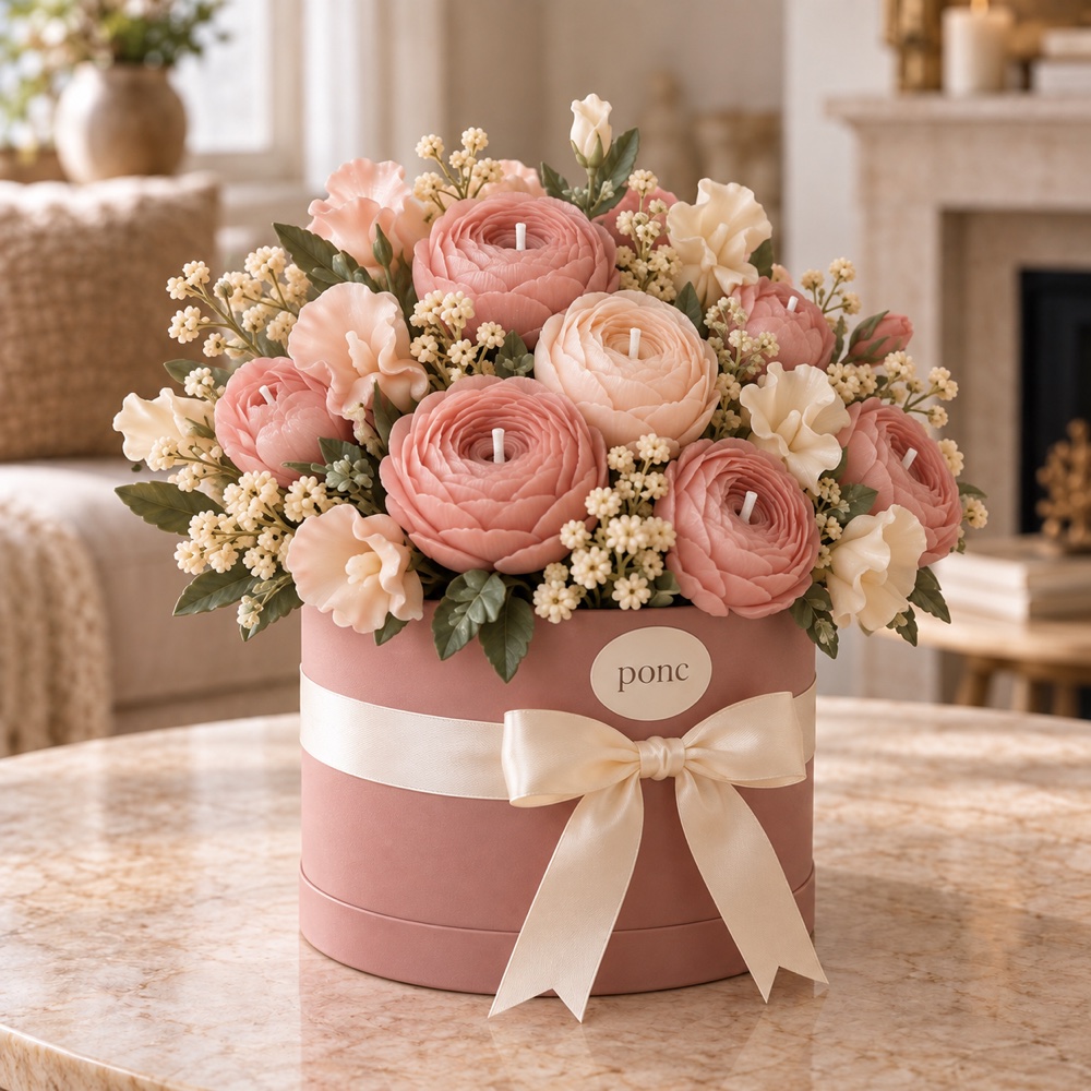 Pudra Ranunculus Buketi Ponc · Farklı açı