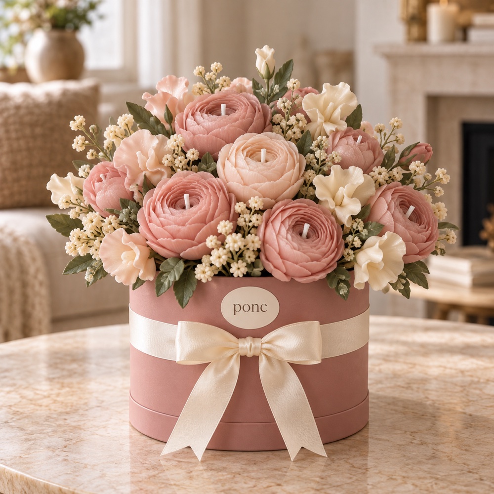 Pudra Ranunculus Buketi Ponc · Ana görsel