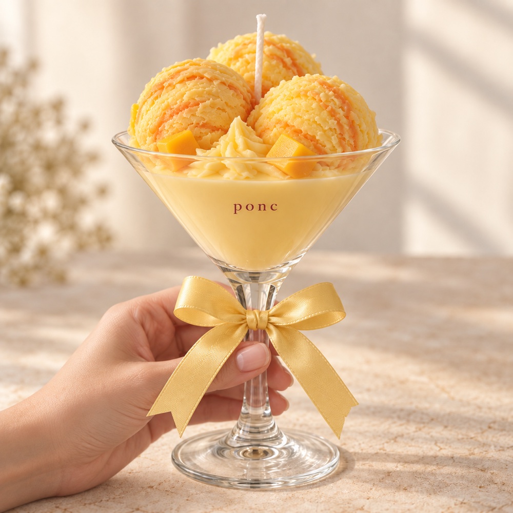 Mango Sorbe Dondurma Ponc · Elde görünüm