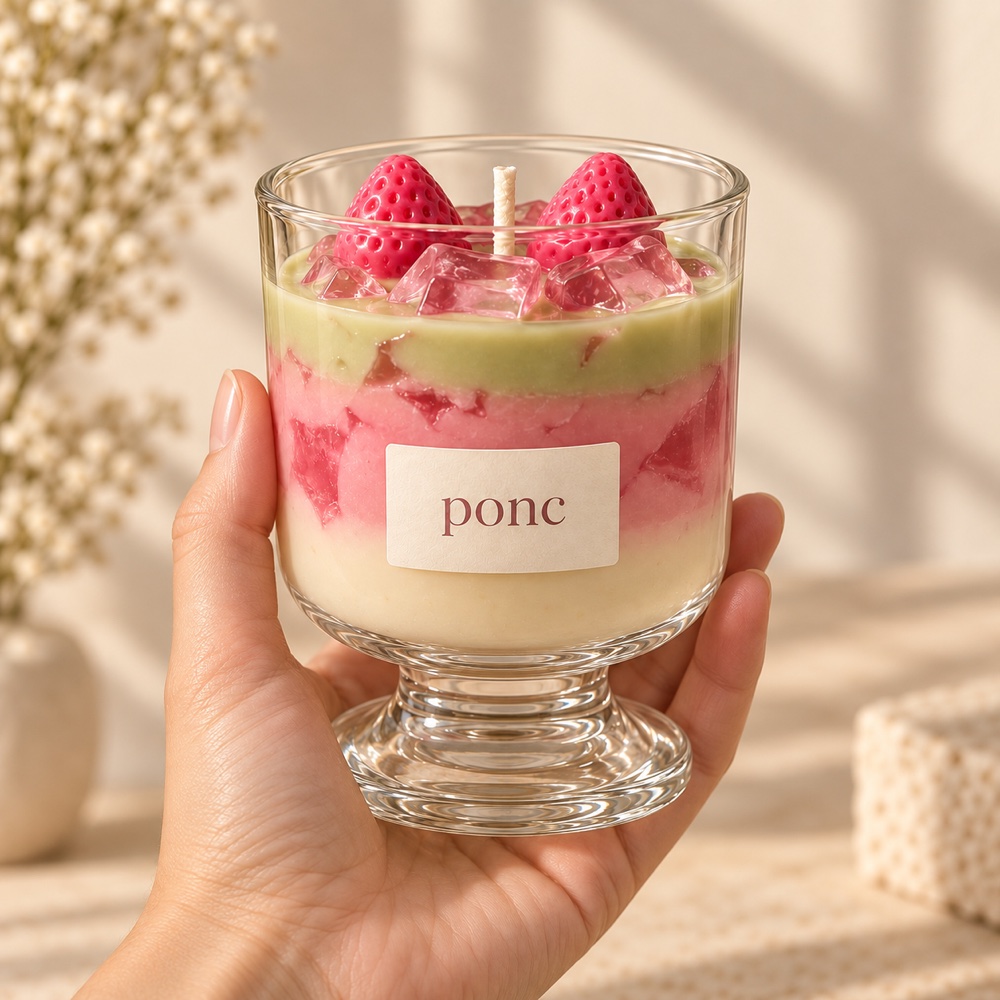 Çilekli Matcha Ponc · Elde görünüm