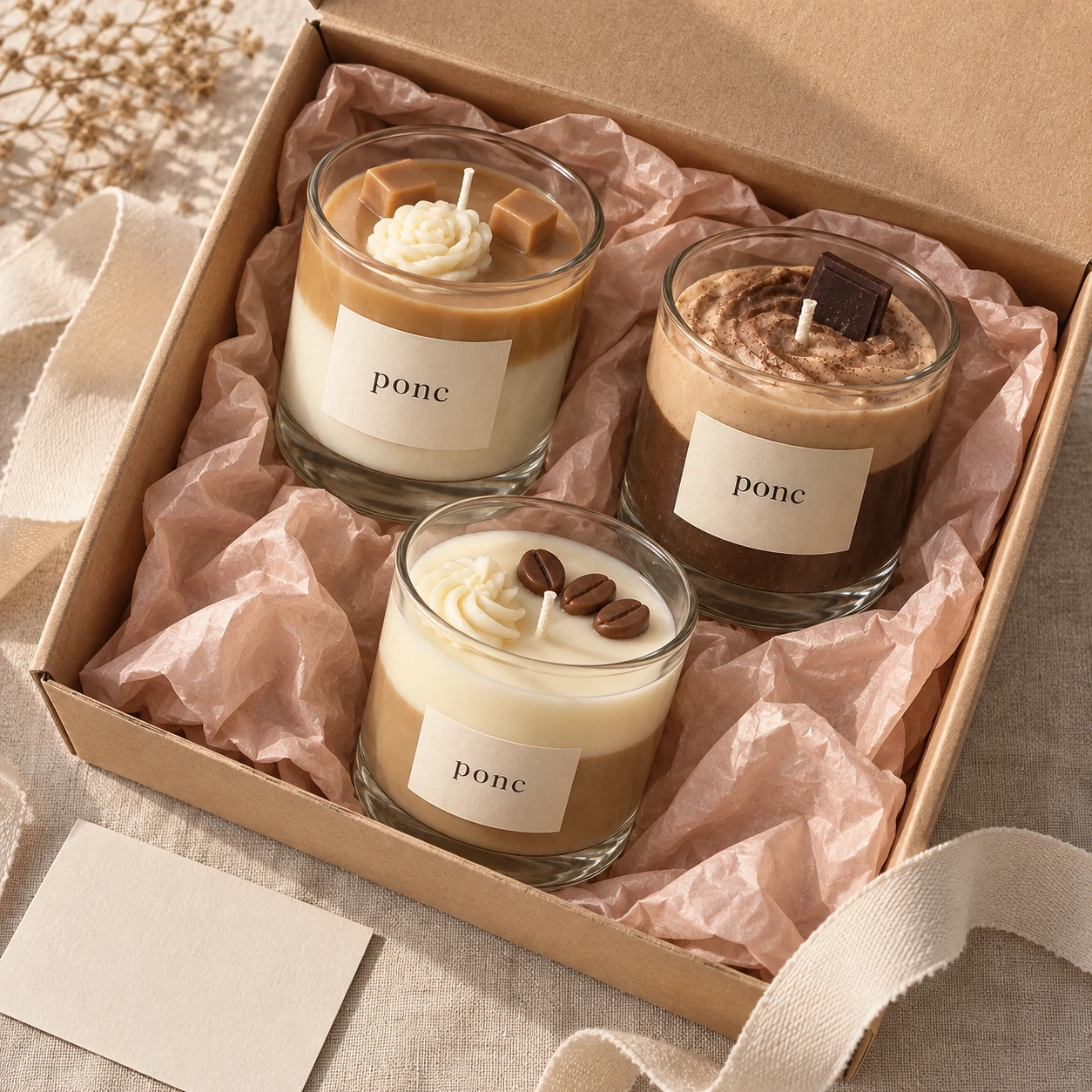 Karamel & Mocha & Latte Üçlüsü · Üstten görünüm