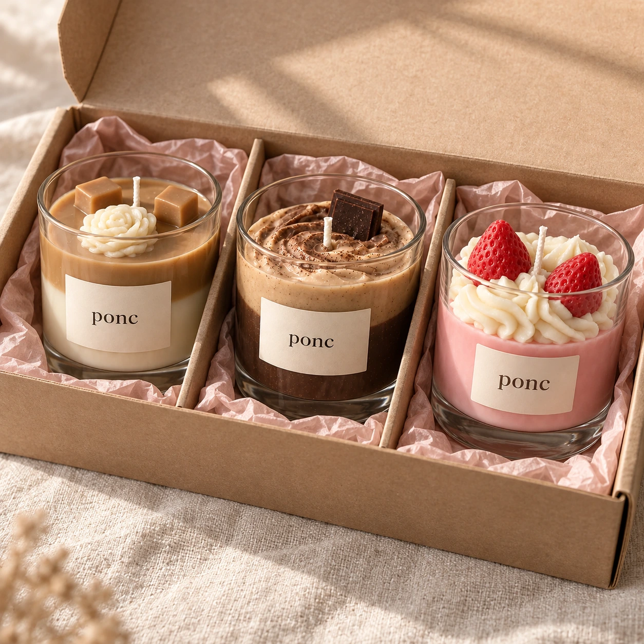 Karamel & Mocha & Çilek Üçlüsü · Kutu görünümü