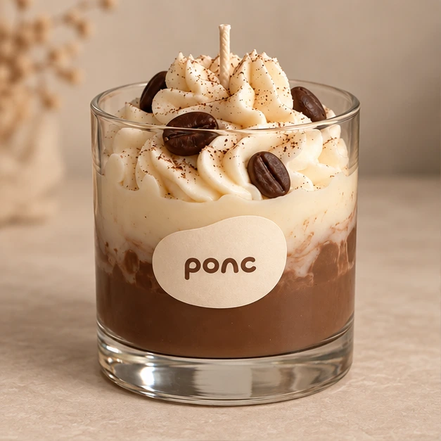 Kahve Ponc ponc kavanoz mum