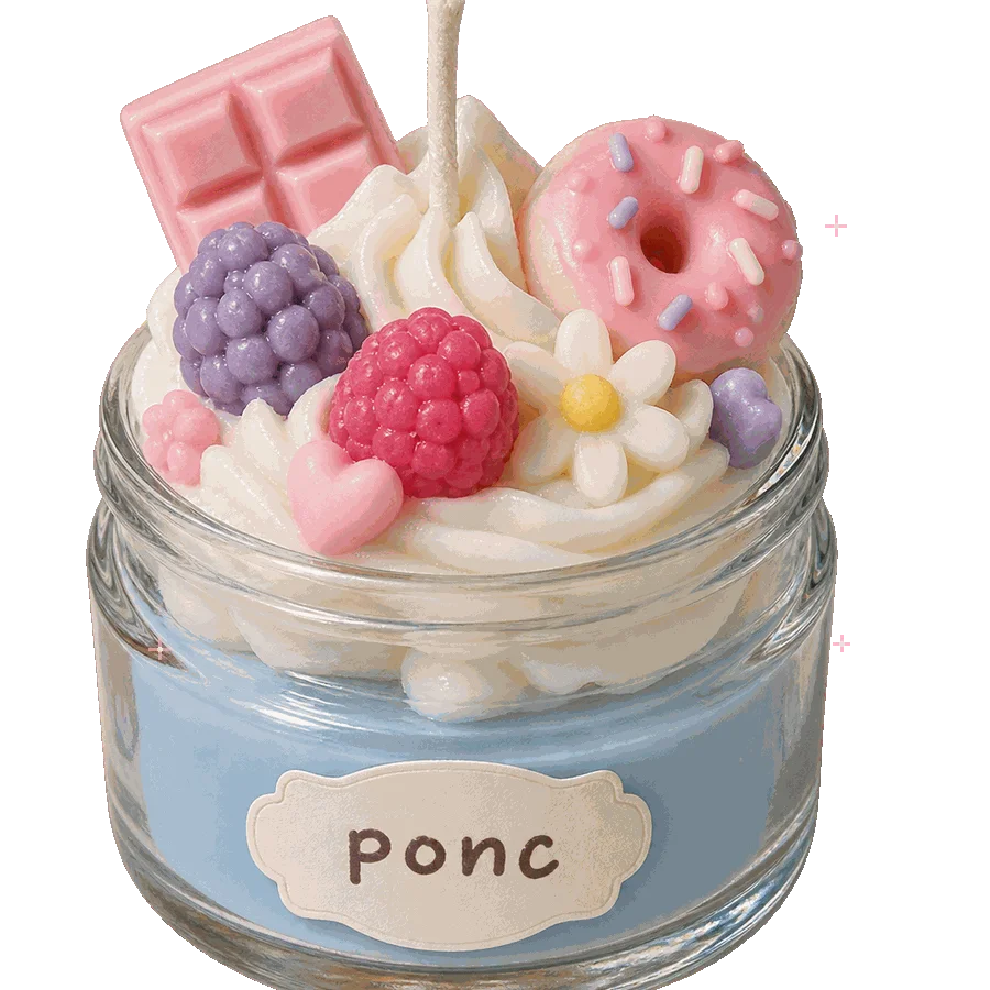 Pastel süslemeli ponc cupcake mumu